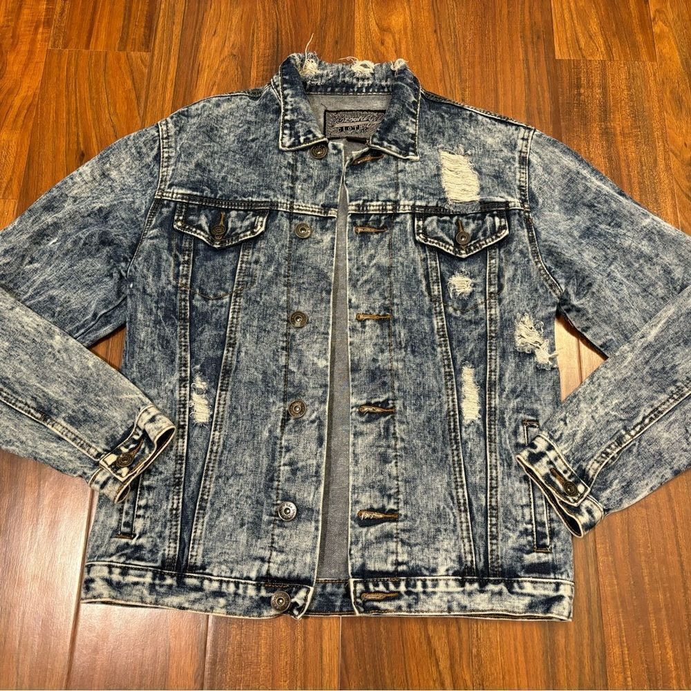 Brooklyn Cloth denim ripped/distressed jean jacket